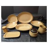 Hearthside Floral Dinnerware Set, 42 Piece,    Handpainted, Ovenproof Stoneware