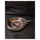 Chrome Lazy Susan with Glass Inserts,  Butter Dish with Glass Insert, Mini Salt and Pepper Shakers and More