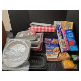 Kitchen Bundle - Oven Bags Multiple Sizes,   Various Aluminum Pans Reynolds and Ziploc Collection, Tablecloth and More