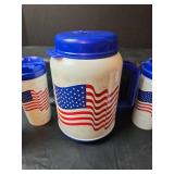 NIB American Flag Travel Mug Set