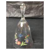 Enesco Lead Crystal Glass Bell - Made In Germany and Clear Glass Bell with Flowers