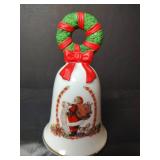 Bell Collection - Hoffbauer Byrds Design Crystal Made in Germany, 1995 Porcelain Christmas Bell and More