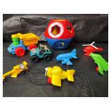 Vintage 1970s Toy Collection with Shelcore Activity Board, Doll and More