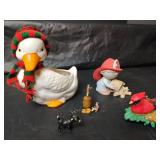 Assorted Decorative Lot-Ceramic Piggy Bank, Figurines and More