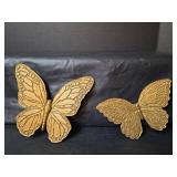 Gold Butterfly Wall Decor Set with Ornate Mirror
