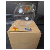 Assorted Lot - Instant Aquarium Glass Fish Bowl,  Hummingbird Etched Glass Holder,  Plastic Organizer Box and More