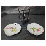 Decorative Collection - Ceramic Cow Creamer and Rose Plates Made in Japan, Ceramic Swan Candle Holders and More