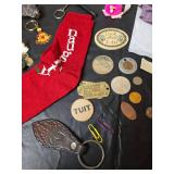 Assorted Lot - Vintage Stamps, Key Chains and More