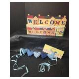 Home Decor Collection - NIB Bathroom Vanity Mirror Tray, NIB Welcome Wood Blocks and NIP Heart Garland