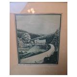 VTG 1930s Pen and Ink Collection of Maritime and Rural Prints