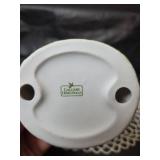 Andrea by Sadak Gallery Originals Pink Rose Porcelain Floral with Lace Doily