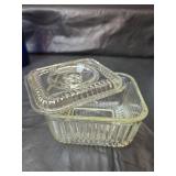 Anchor Hocking 1930s Refrigerator Dish with Lid,  Blue Glass Candy Dish with Clear Lid, Cobalt Blue Wine Bottles and More