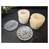 Avon Glass Set - Ruby Goblets, Salt and Pepper Shakers, Candy Dish and Cream Candles with Crystal Holders