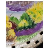 Vtg Japanese Hand Painted Landscape Decorative Ceramic Plates