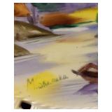 Vtg Japanese Hand Painted Landscape Decorative Ceramic Plates