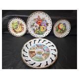 Shufu China Hand Painted Decorative Plate, Porcelain Handpainted Fruit Decor Plates Made in Japan and Colorado Souvenir Plate