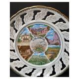 Shufu China Hand Painted Decorative Plate, Porcelain Handpainted Fruit Decor Plates Made in Japan and Colorado Souvenir Plate