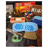 Mixed Lot - Hand Crochet Pale Yellow Doiley, Sunglasses, Glasses, Games and More