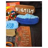 Mixed Lot - Hand Crochet Pale Yellow Doiley, Sunglasses, Glasses, Games and More