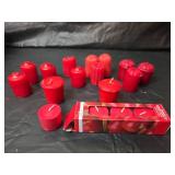 Red Decorative Candle Collection, Different Sizes