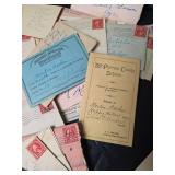 Vintage 1920s Valentine Cards and School Documents Collection, Letters and More