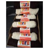 Acrylic Knitting Yarn - 4 Brown and 4 Off White
