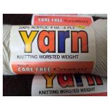 Acrylic Knitting Yarn - 4 Brown and 4 Off White