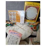 Assorted Craft Lot - Needlework, Candlewicking and More