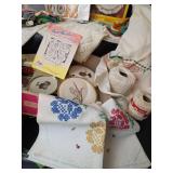Assorted Craft Lot - Needlework, Candlewicking and More