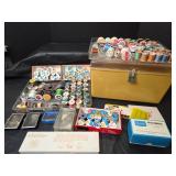 Large Thread Collection, Pins, Plastic Sewing Box and More