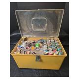 Large Thread Collection, Pins, Plastic Sewing Box and More