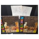 Wallcork Decorative Cork Wall Covering Set with Wood Carving Books