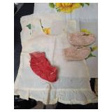 Victorian Era Dress and Baby Clothes with Accessories and Handpainted Floral Fabrics
