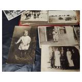 Vintage 1920s-1930s Family Photo Collection with Album, Includes Post Cards