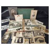 Vintage 1920s-1930s Family Photo Collection with Album, Includes Post Cards