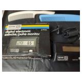 Mixed Lot - NIP Personal Items, Digital Electronic Exercise Plus Monitor, Gloves, Lint Remover, Combs, Adult Ponchos and Umbrella