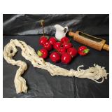 Mixed Lot - Longaberger Handwoven Basket Stamped and Dated, Electric Timex Clock, Papermate Pen Set, Key Chains and More