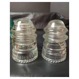 Vintage Glass Insulators Collection- Aqua Blue and Clear Glass