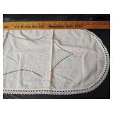 Vintage Handmade Dresser Runners Embroidered and Crochet, Apron, Pillowcases and Small Tablecloths