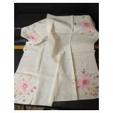 Vintage Handmade Dresser Runners Embroidered and Crochet, Apron, Pillowcases and Small Tablecloths