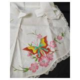 Vintage Handmade Dresser Runners Embroidered and Crochet, Apron, Pillowcases and Small Tablecloths