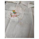 Vintage Handmade Dresser Runners Embroidered and Crochet, Apron, Pillowcases and Small Tablecloths