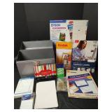 Office Supply Bundle with Metal File Box, Kodak Photo Paper, Epson Photo Paper and More