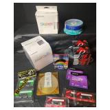 Mixed Media Storage Lot - DVD-RW, Cassettes & Cases