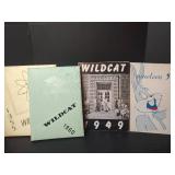 Vintage 1940s-1960s Wildcat High School Yearbook Collection, includes 1947 Wranglers Elementary Yearbook