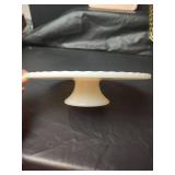 Vintage White Milk Glass 10 inch Cake Pedestal Stand, 3-Tier Gold Wire Hanging Basket and More