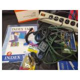Office Supply Lot - Desk Lamp, Surge Protector, Extension Cords, Binders and More