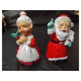 Vintage 1950s LeftonChristmas Figurines,  Salt and Pepper Shakers, Santa Claus and Mrs Santa and More