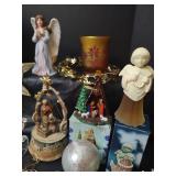 Holiday Ornament Collection with Angels and Nativity, Candle Holder and More. Some VTG pieces