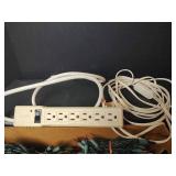 Multicolored Holiday String Lights with Power Strip and Extension Cord
